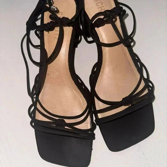 SCHUTZ Suede Block Wrap Around Sandals S 7,5 - Picture 3 of 8